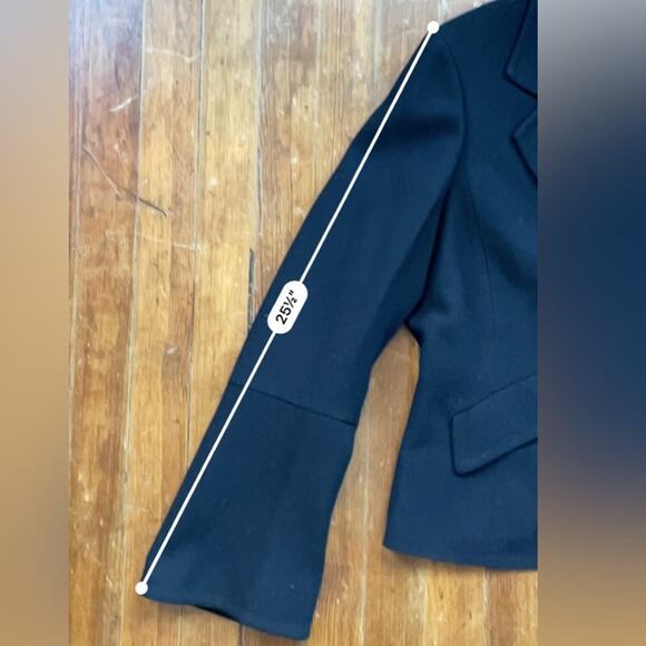Ellen Tracy black wool blazer bell bottom sleeves button closure Women's Size M - Picture 7 of 9